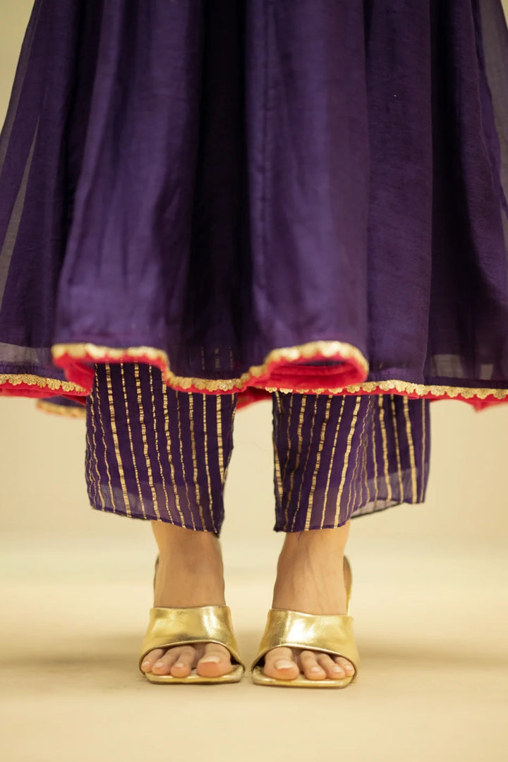 Taarini Mul Chanderi Anarkali Set