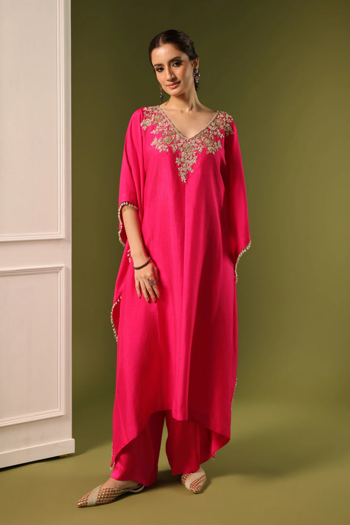 Orchid Full Kaftan Set Rani Pink