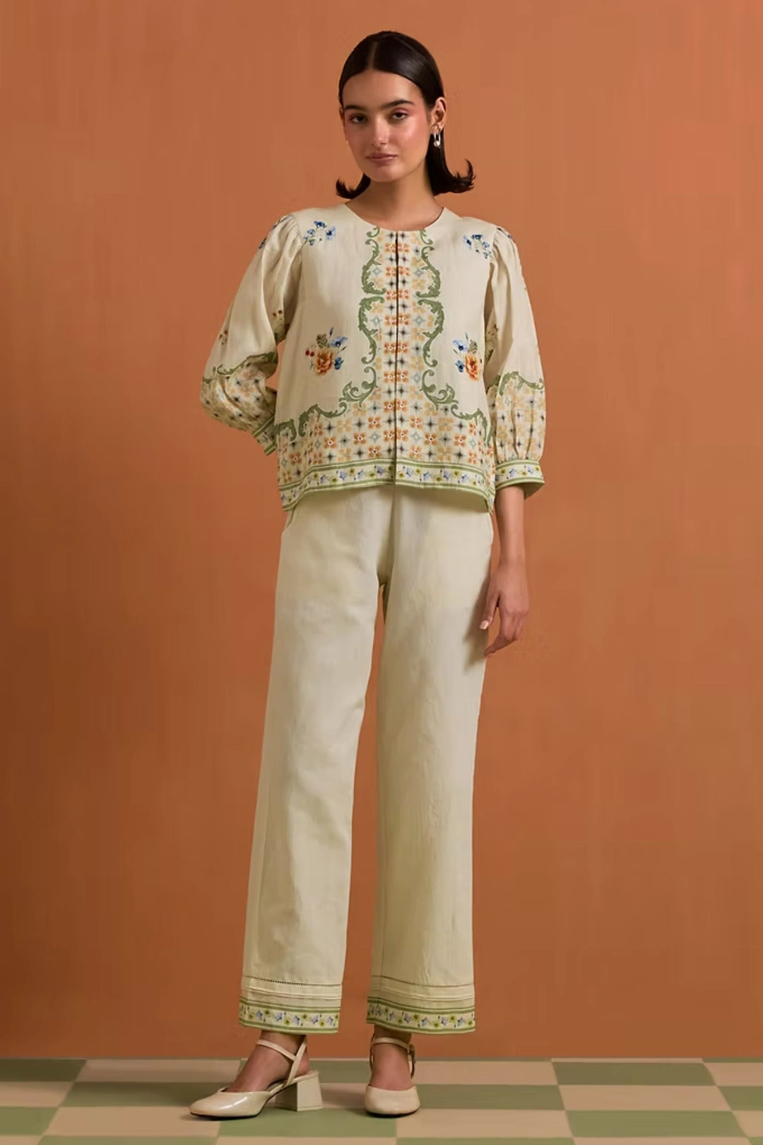 Verdant Top & Trouser set - Ivory