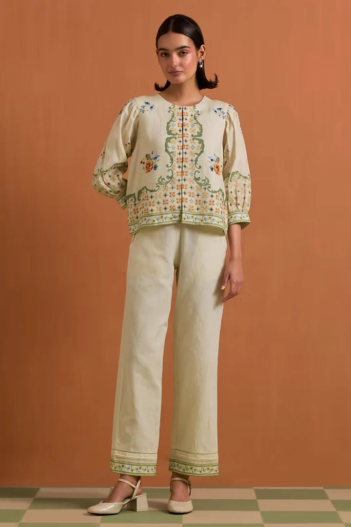 Verdant Top & Trouser set - Ivory
