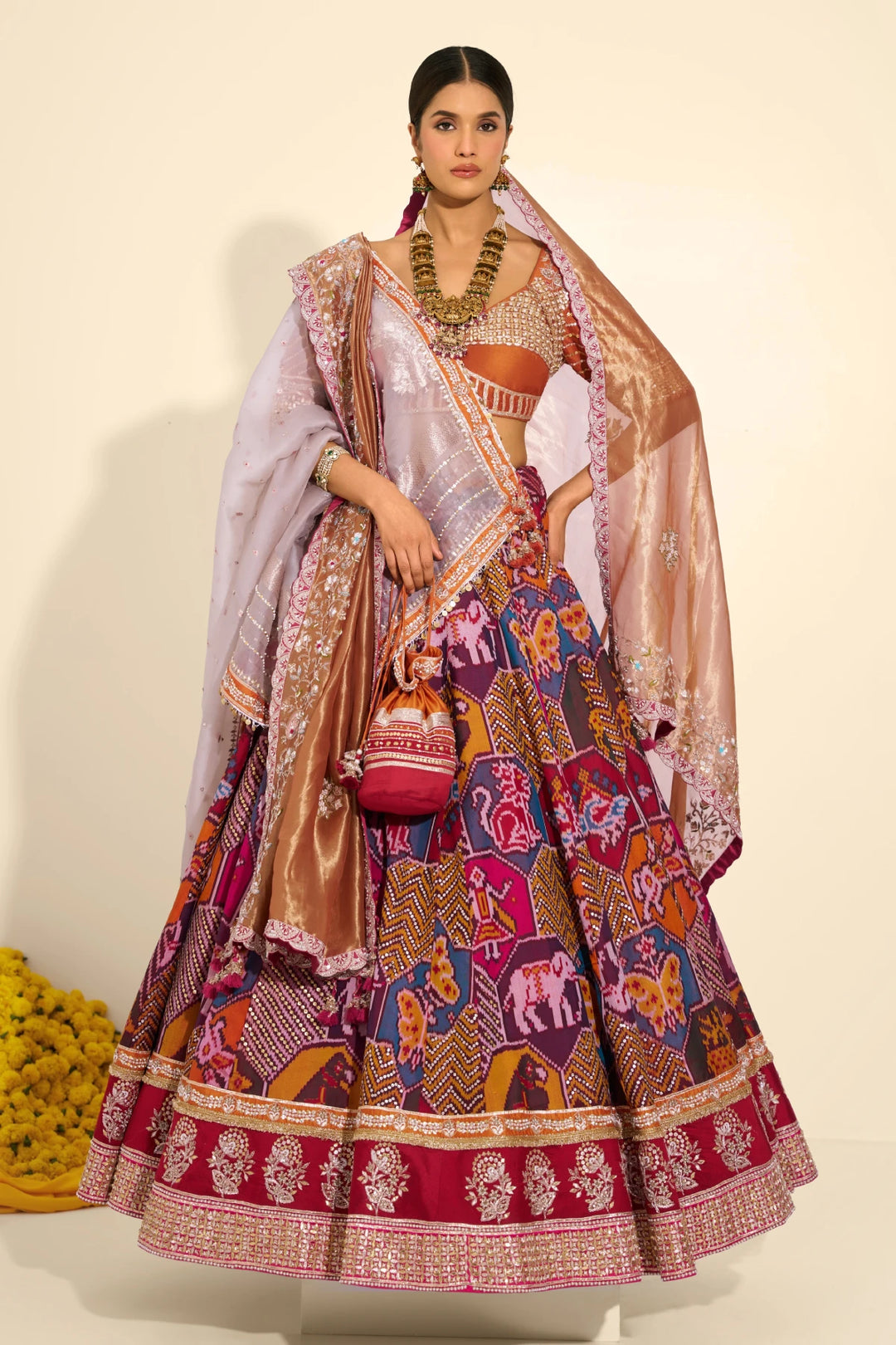 Single Ikat Lehenga