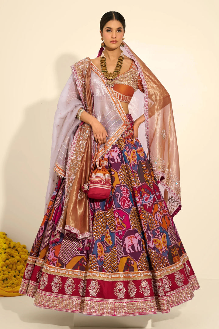 Single Ikat Lehenga