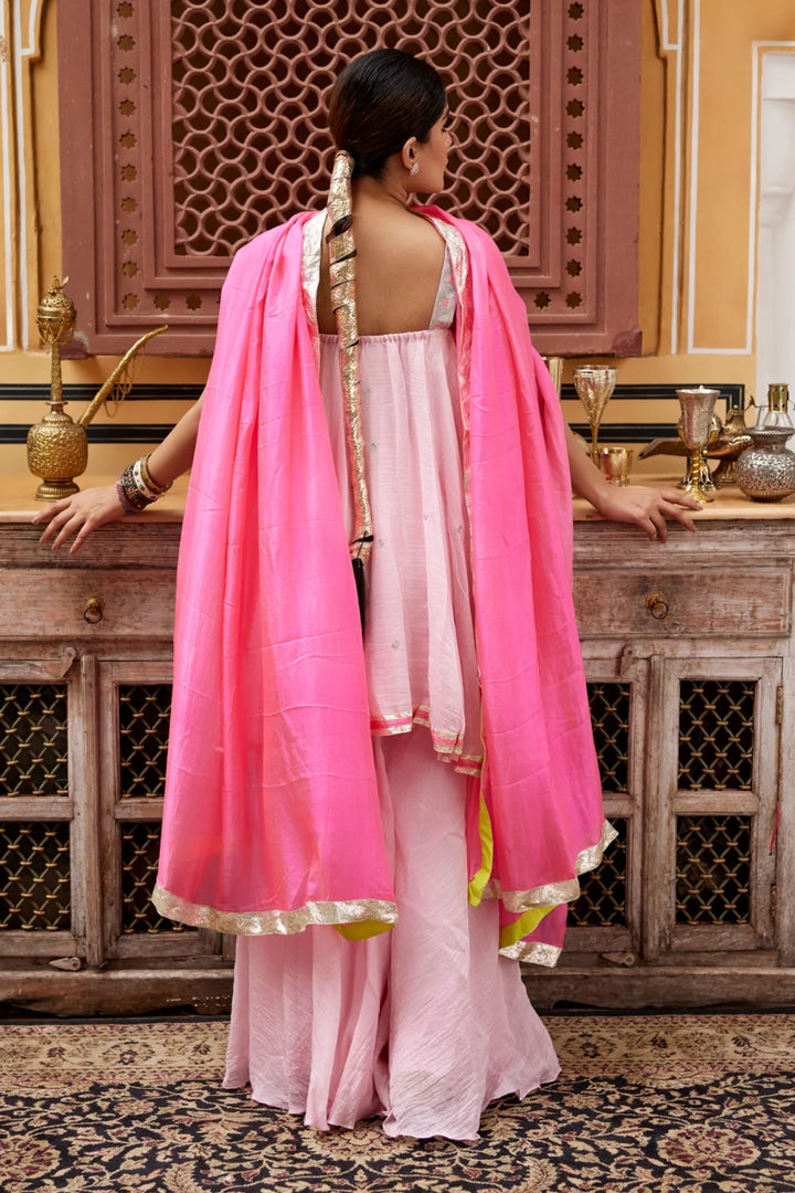 Baby pink Kurta Sharara