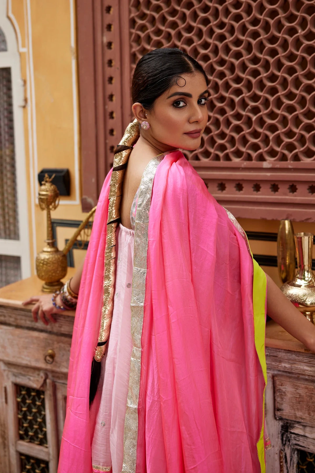 Baby pink Kurta Sharara