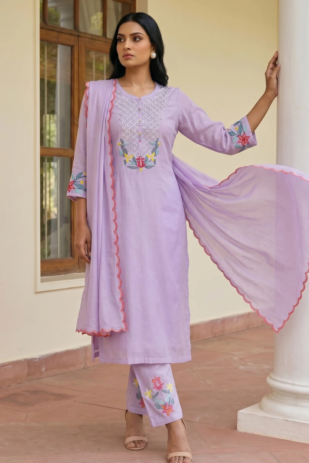 Firefly Mul Chanderi Kurta Set
