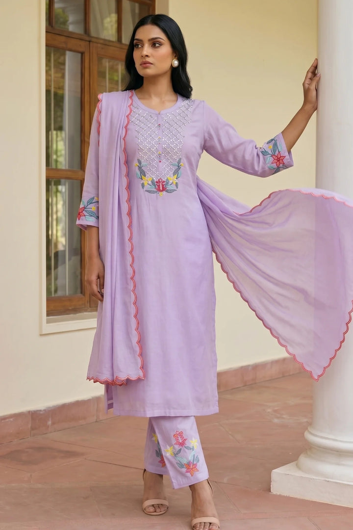 Firefly Mul Chanderi Kurta Set