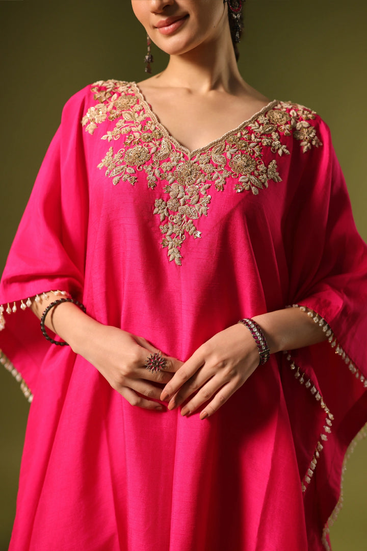 Orchid Full Kaftan Set Rani Pink