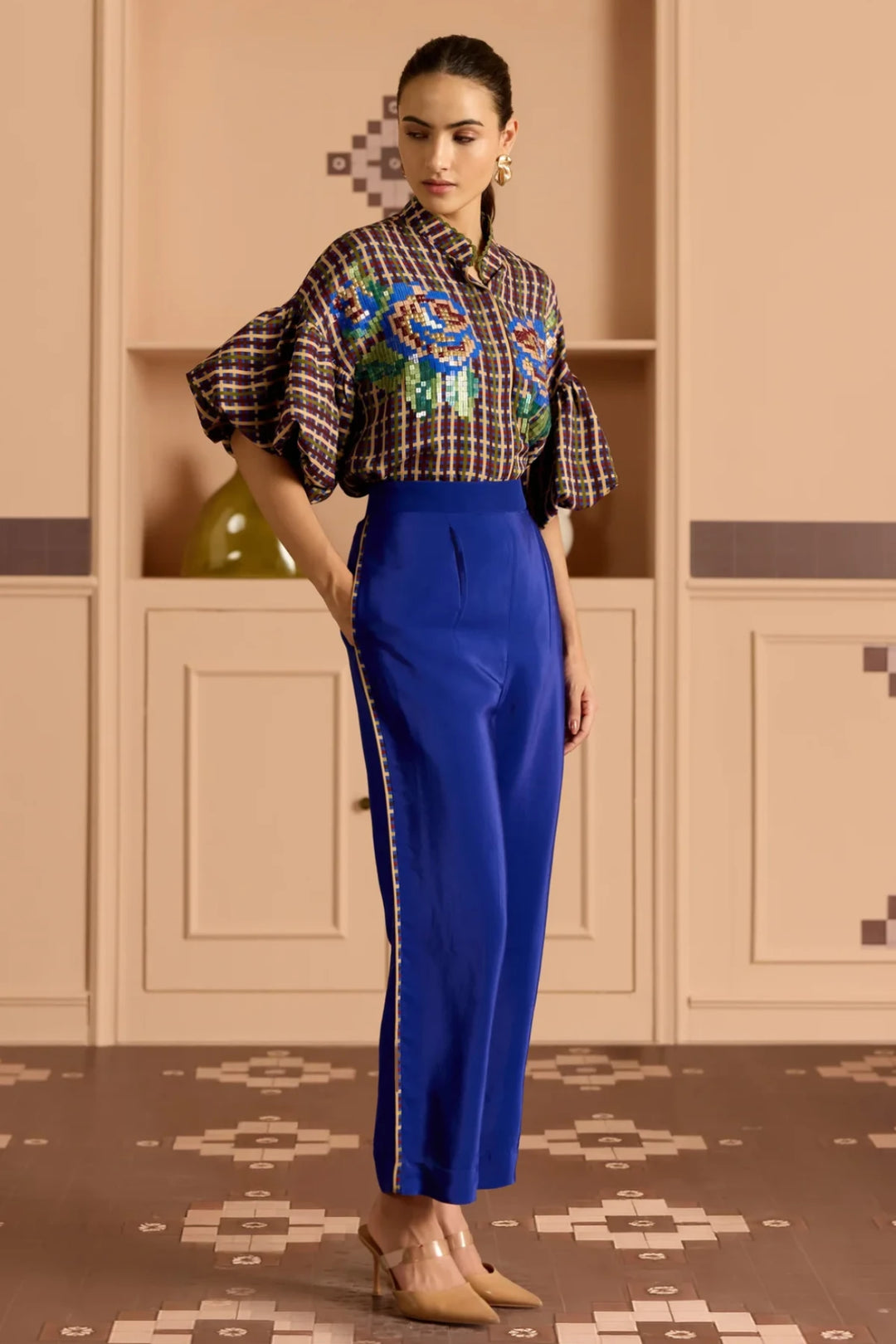 Solid Blue Pants