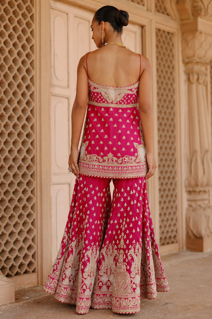 Nisbat - Hot Pink Kurta Set with Garara & Dupatta