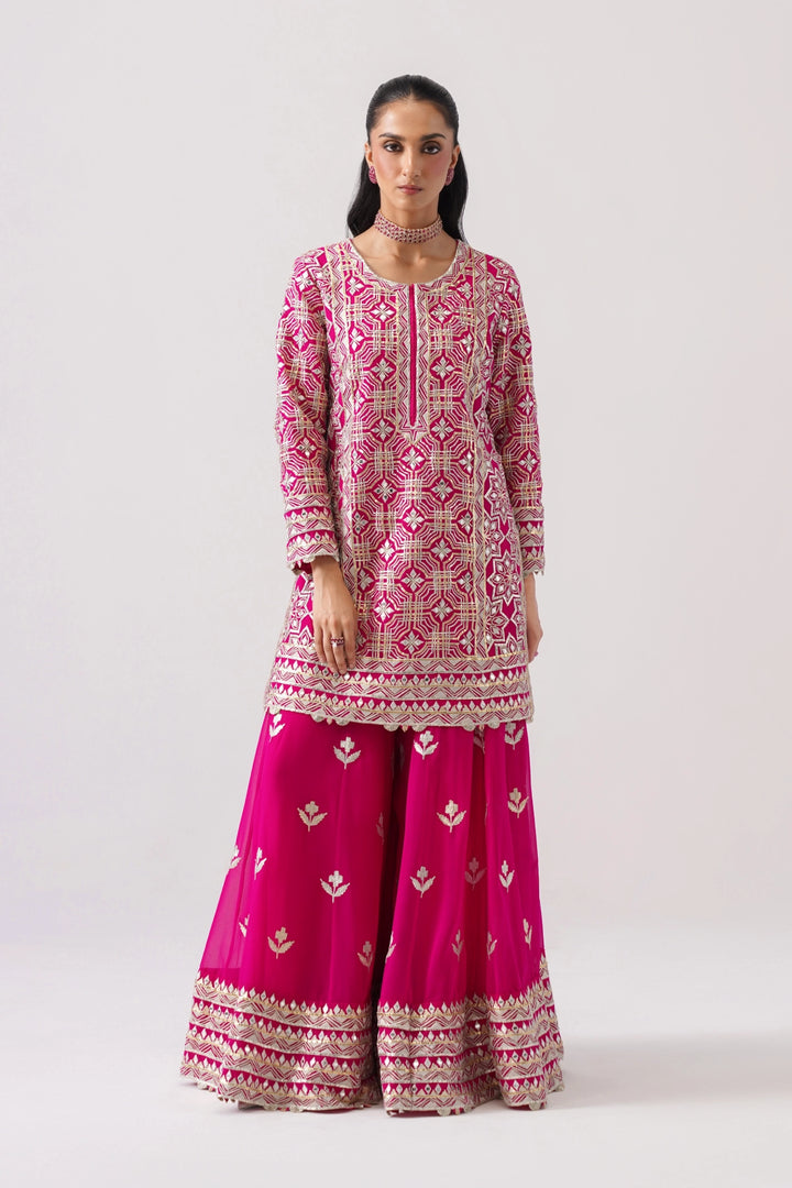 Fuchsia Pink Sharara Set