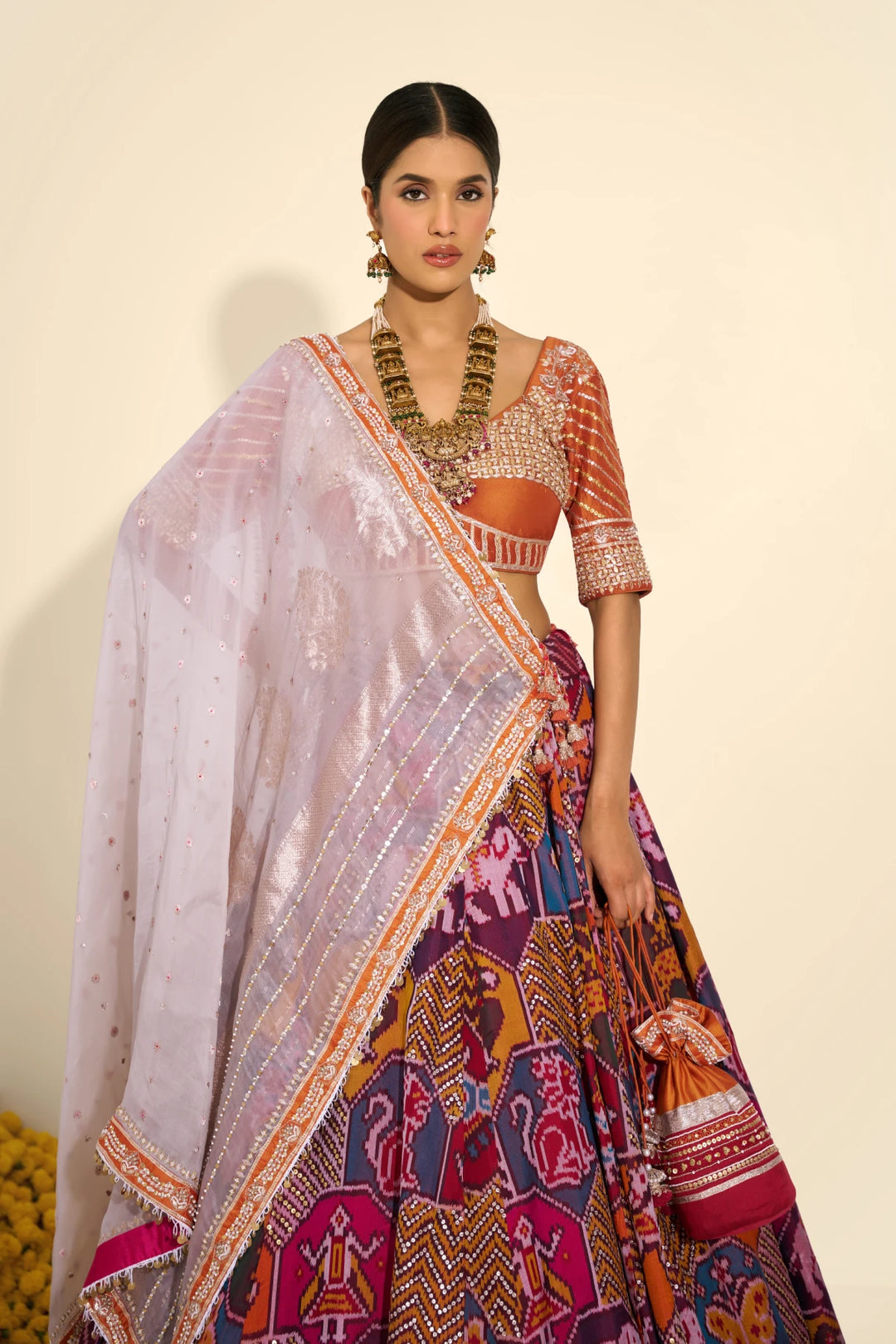 Single Ikat Lehenga
