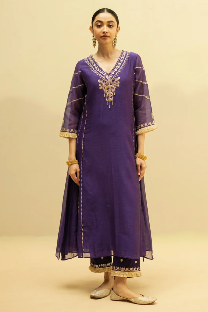Chaandbali Mul Chanderi Aline Kurta Set