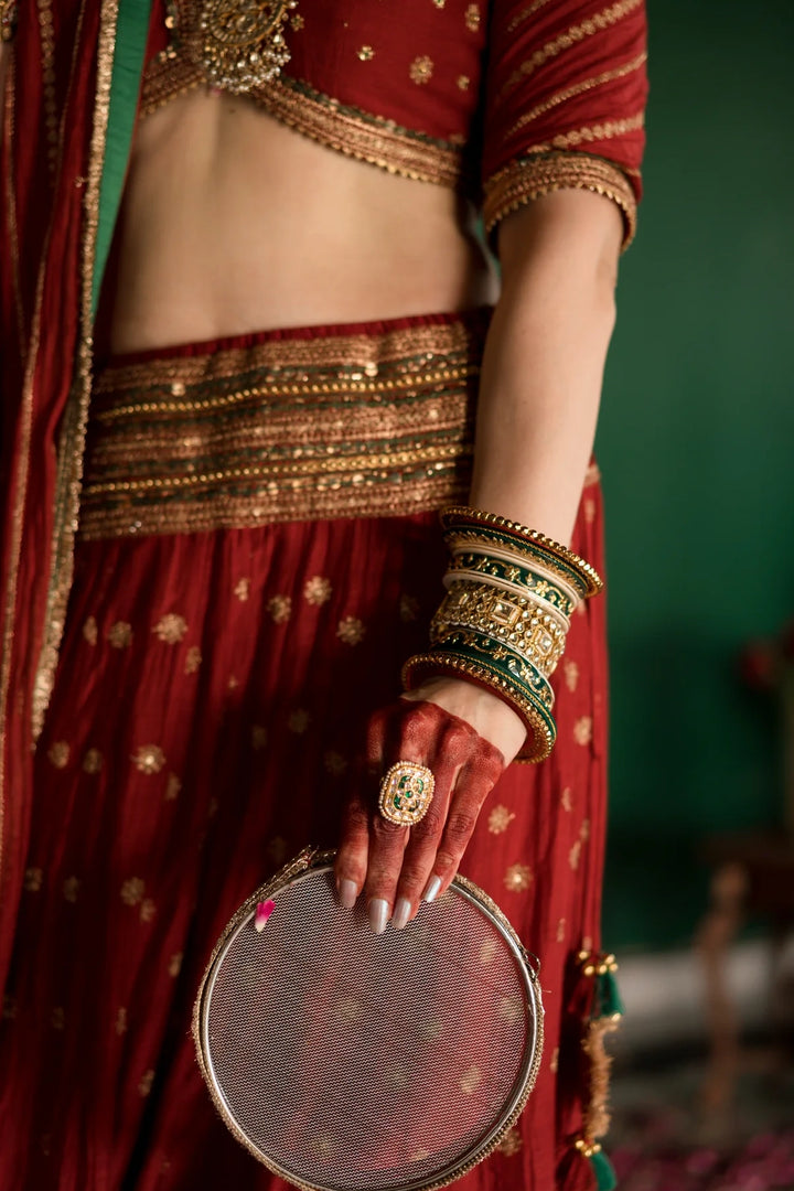 Brick red lehnega set