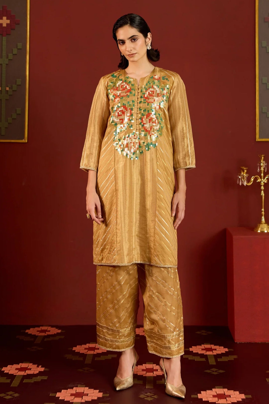 Gold Gota Kurta Set