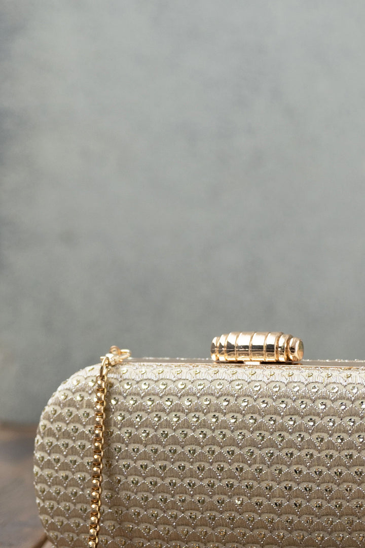 Champagne Light Gold Capsule Clutch