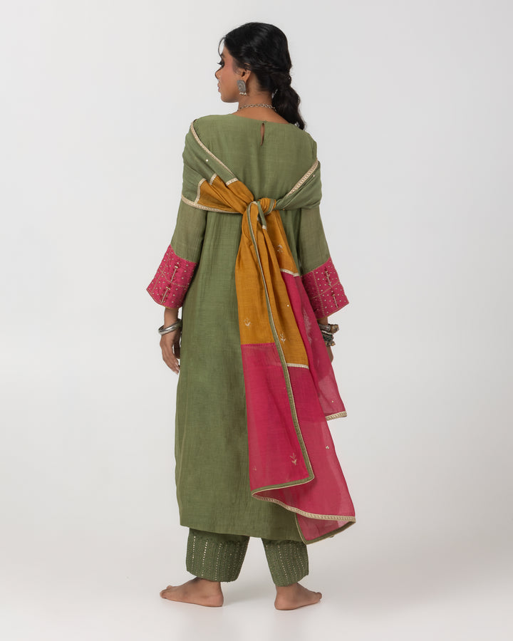 multicolor chanderi mull embroidered dupatta