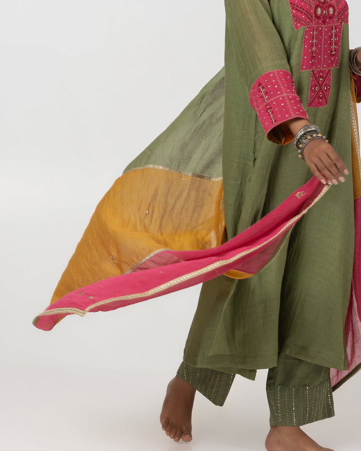 multicolor chanderi mull embroidered dupatta