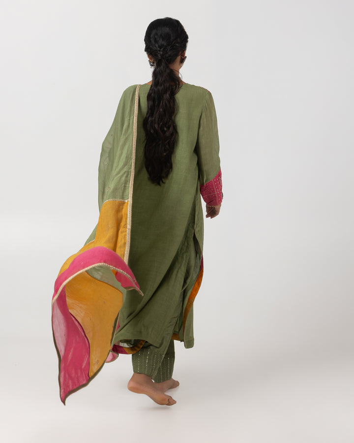 multicolor chanderi mull embroidered dupatta