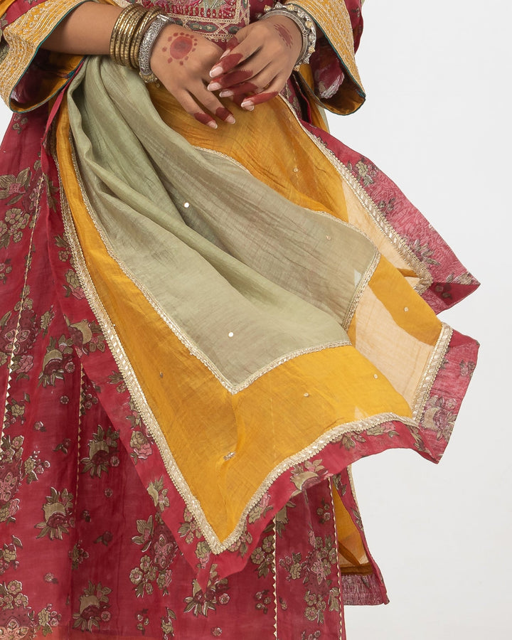 olive green chanderi mull dupatta