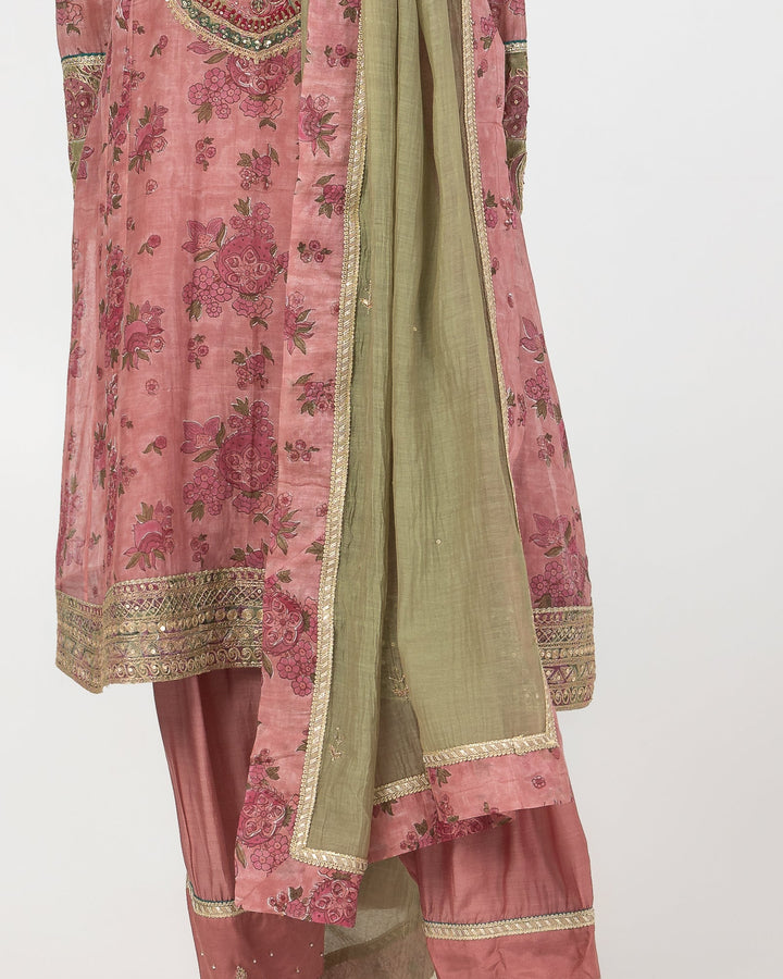 olive green chanderi mull dupatta