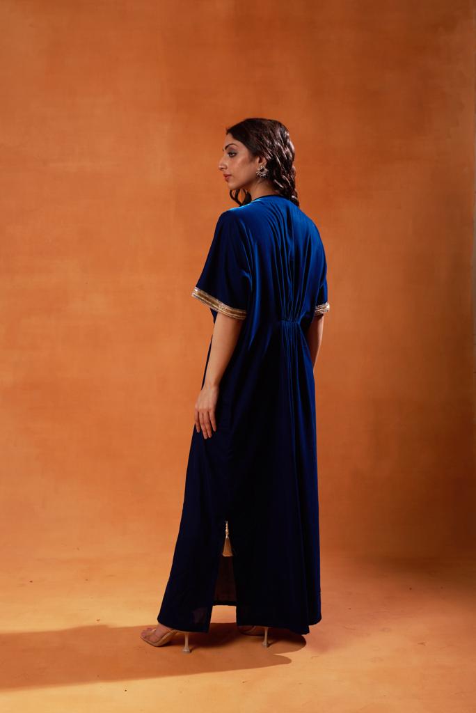 burgundy and elegant navy blue kaftan sets