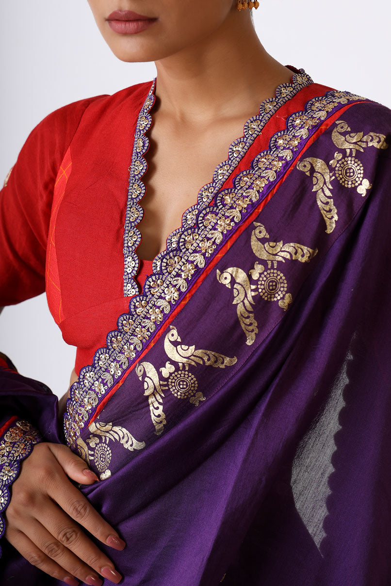 prateeti purple embroidered dupatta