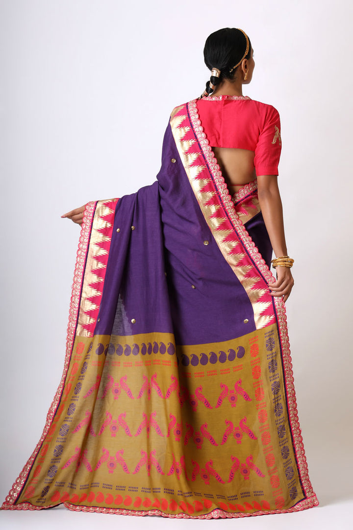 prateeti purple olive saree