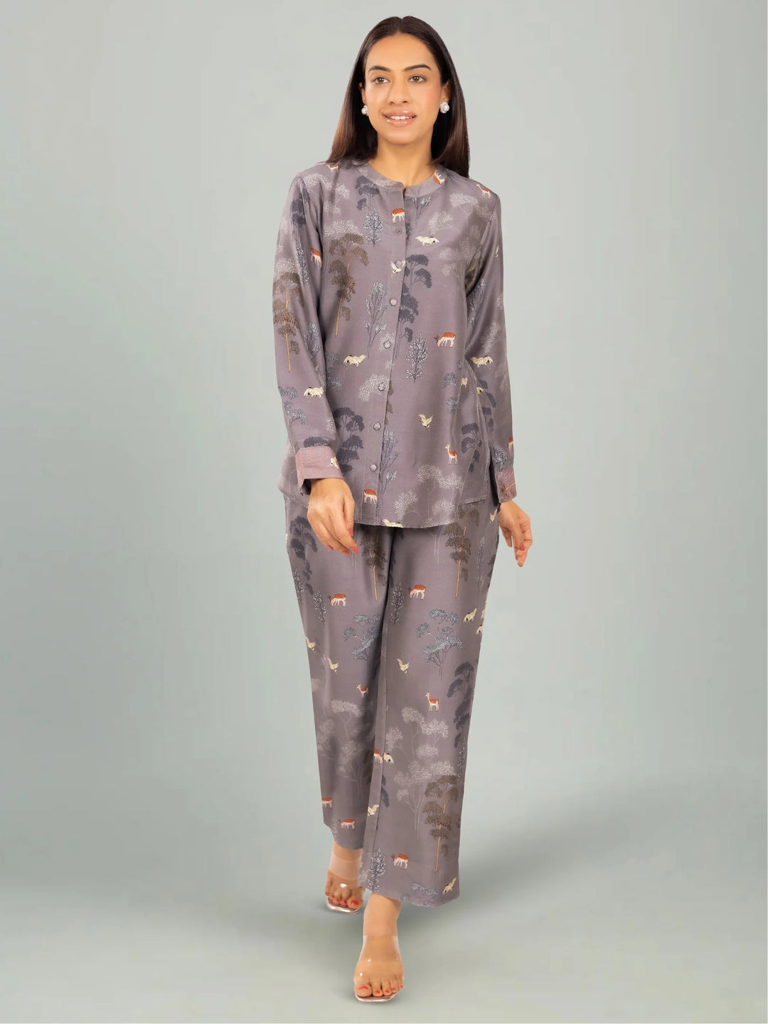 PINECONE II - Grey Printed Co-ord Set