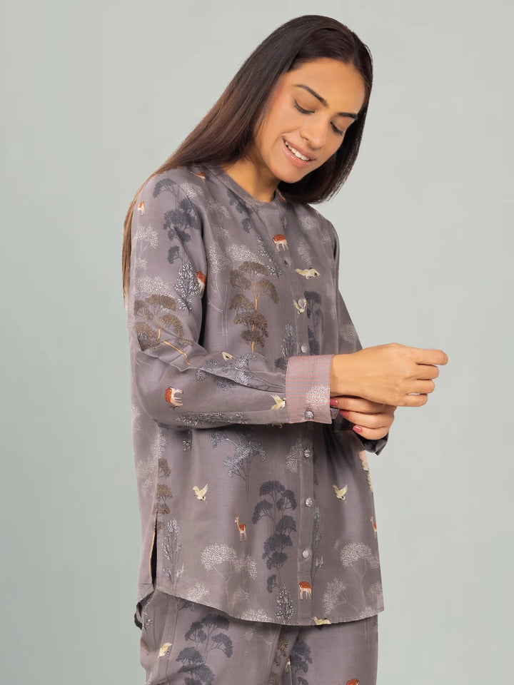 PINECONE II - Grey Printed Co-ord Set