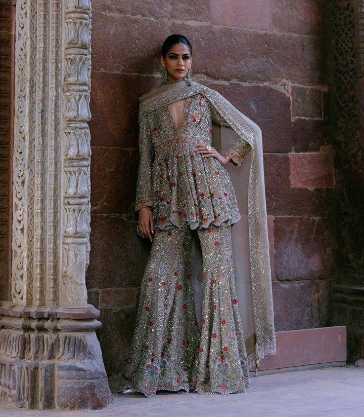 Nyra Peplum & Sharara with Dupatta