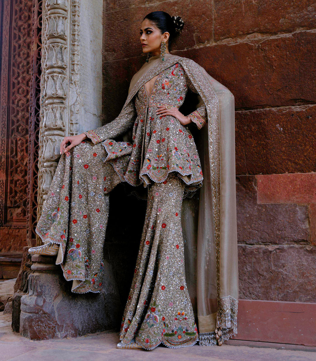 Nyra Peplum & Sharara with Dupatta