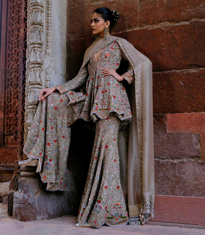 Nyra Peplum & Sharara with Dupatta