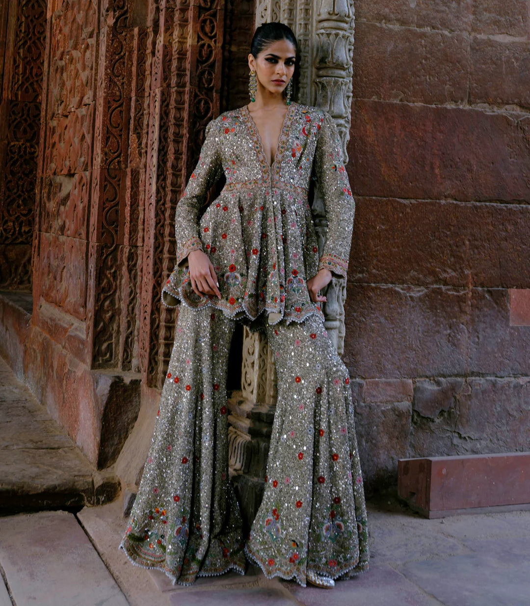 Nyra Peplum & Sharara with Dupatta