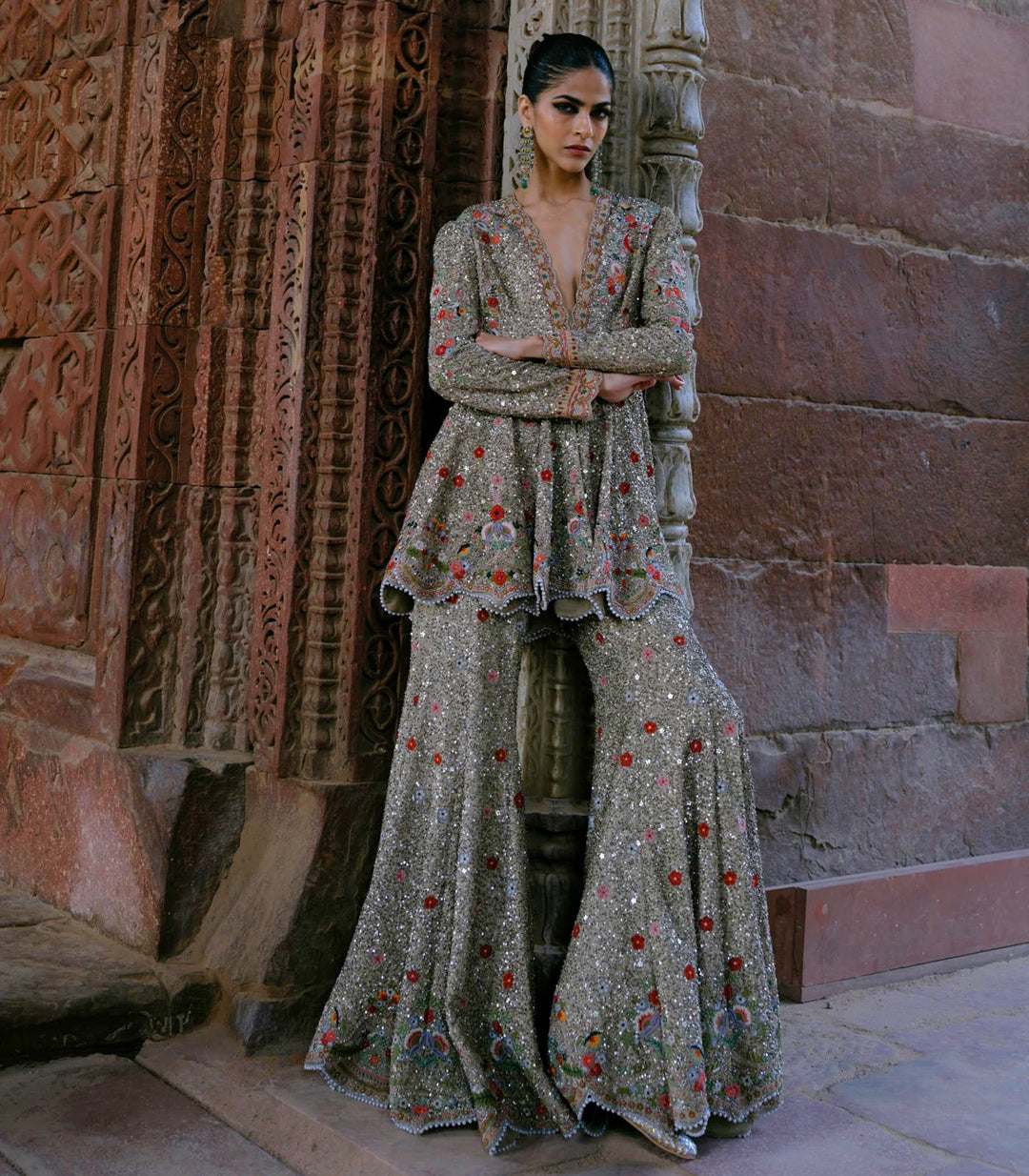 Nyra Peplum & Sharara with Dupatta