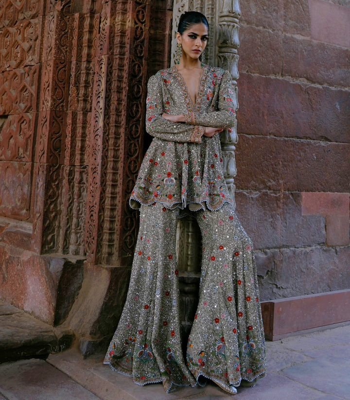 Nyra Peplum & Sharara with Dupatta