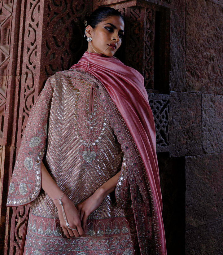 Misha Tunic with Gotta Sharara & Bird Dupatta