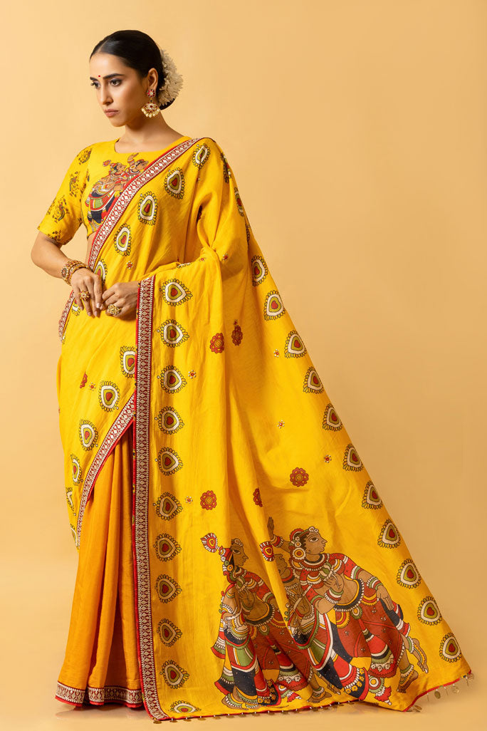 ras lila radha krishna saree