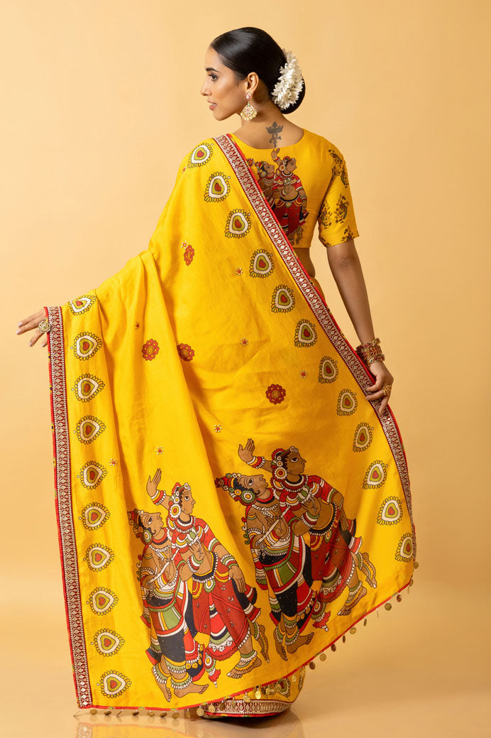 ras lila radha krishna saree