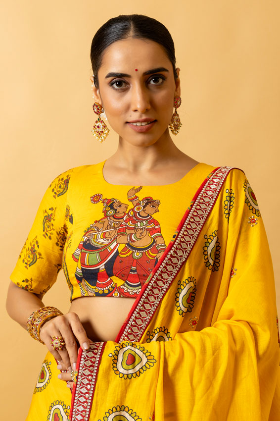 ras lila radha krishna saree