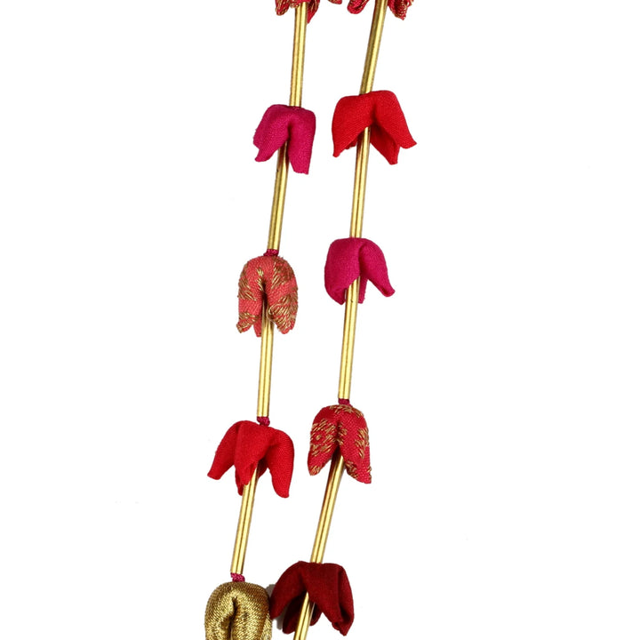 Red Multi Mogra Pipe Mala