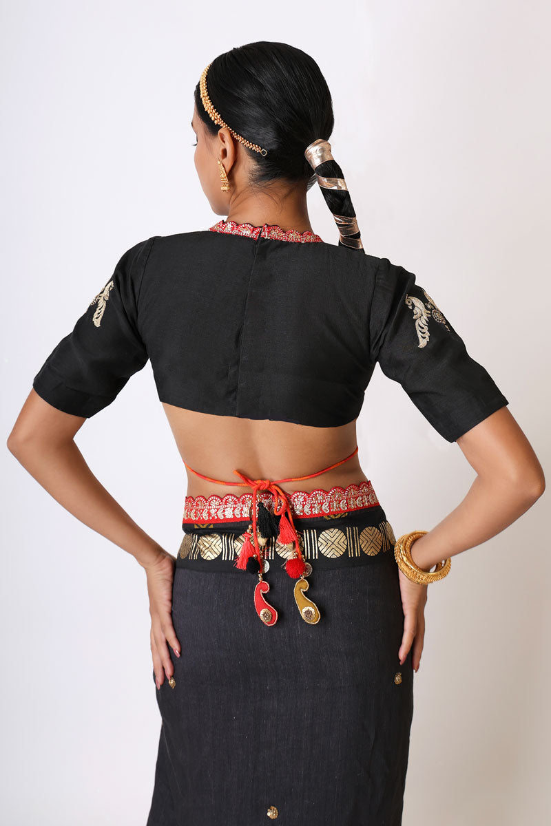 sangharsh black red saree