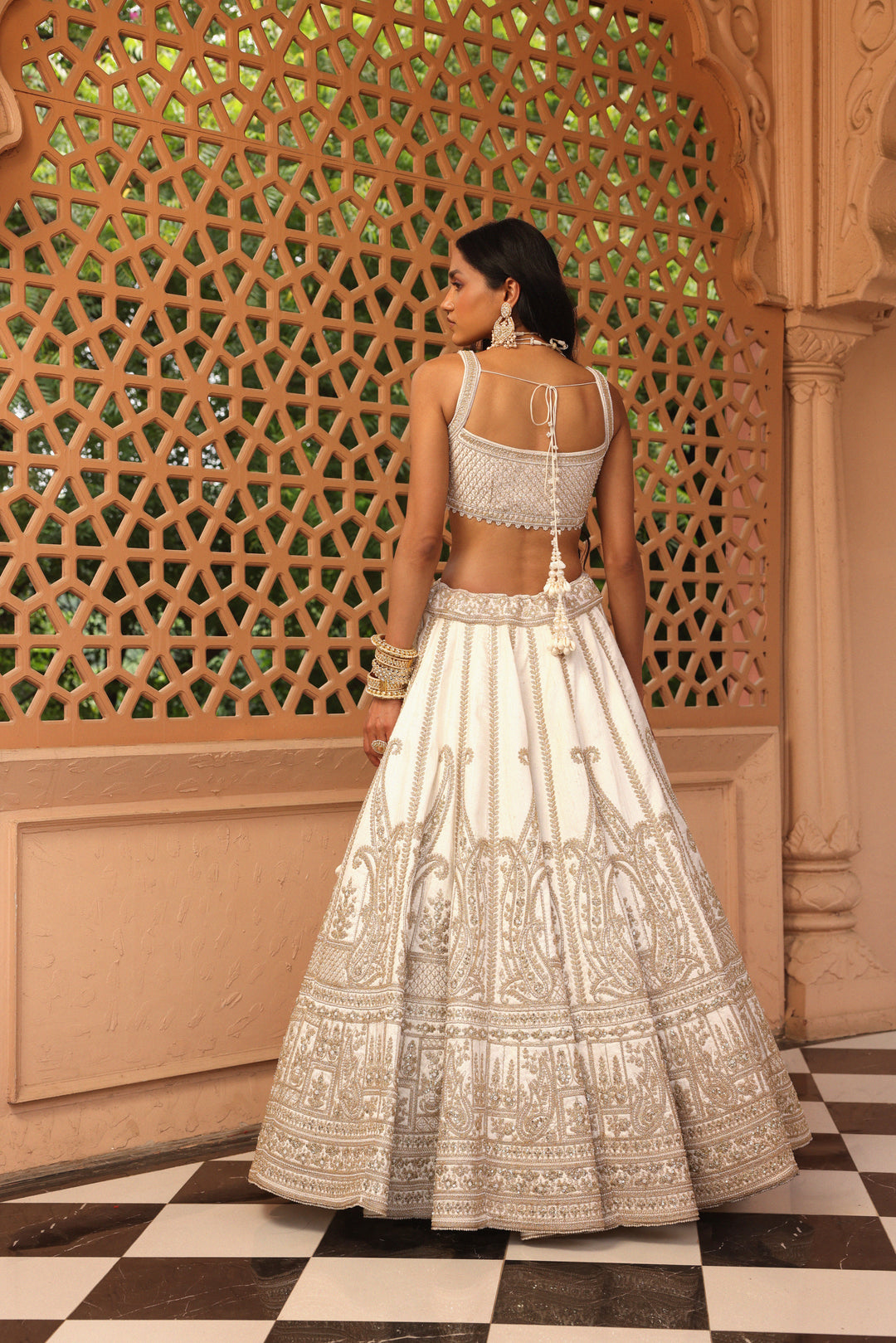 iqra ivory lehenga with blouse and dupatta