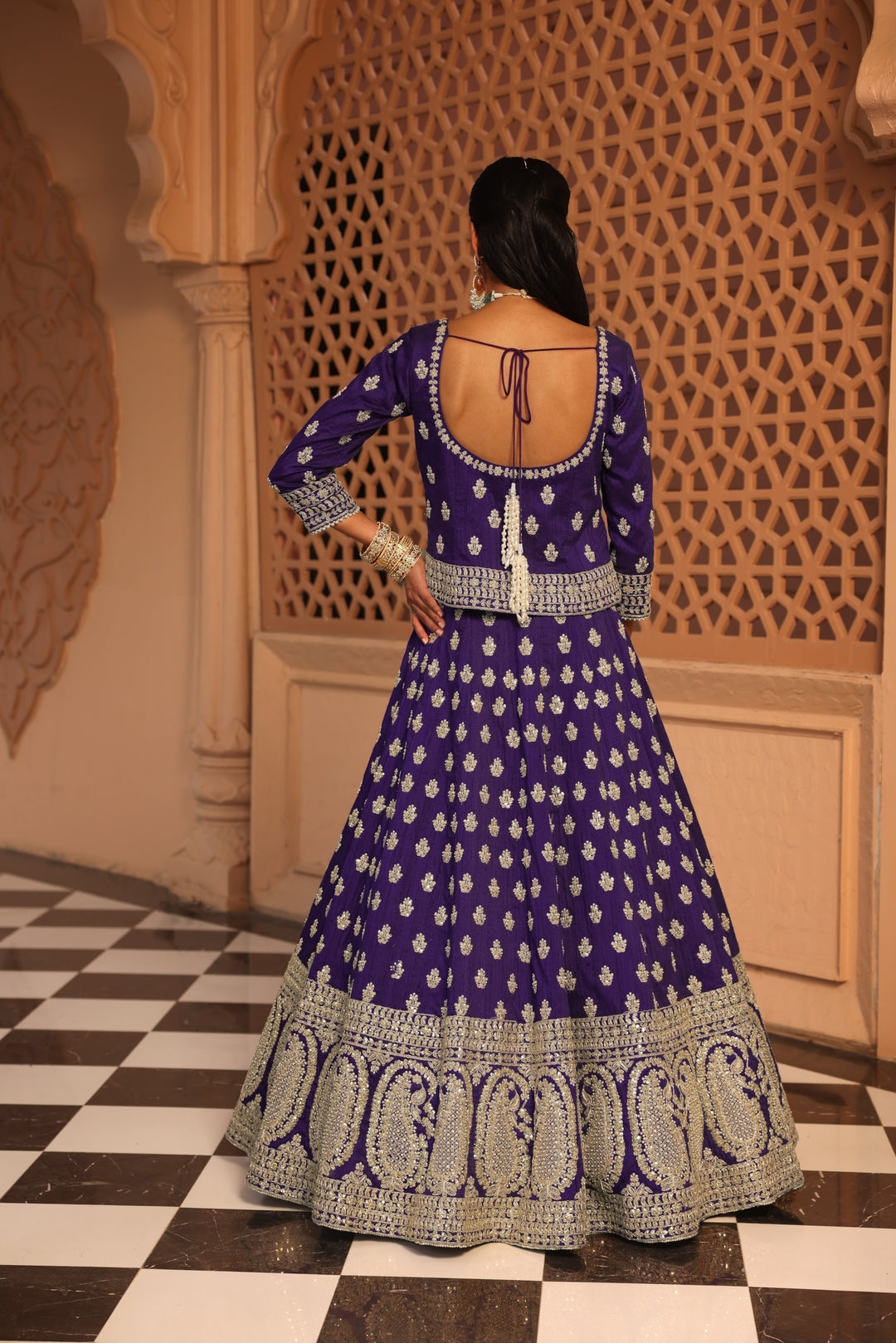 aasmaa purple lehenga with choli and dupatta