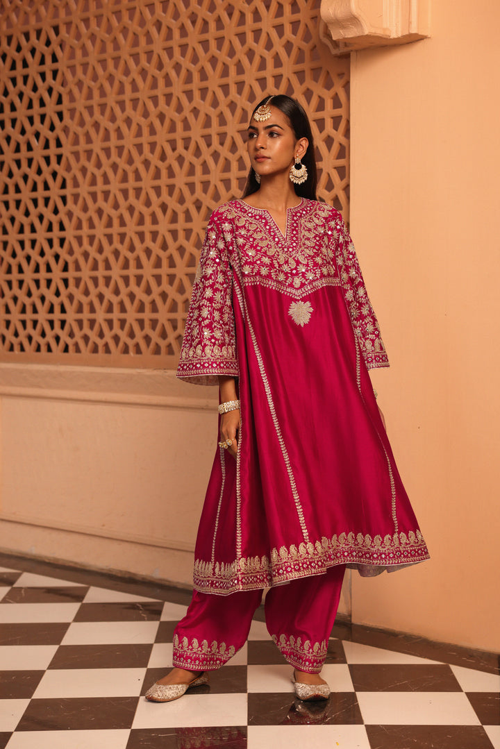 AIMAN- short knee length chauga with salwar