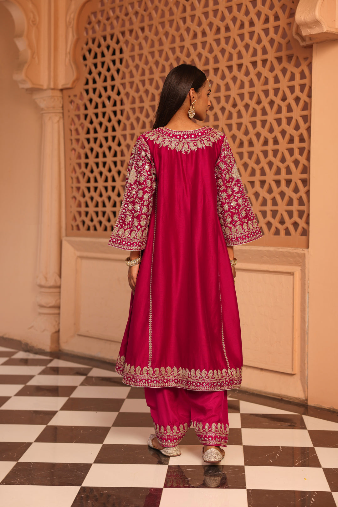 AIMAN- short knee length chauga with salwar