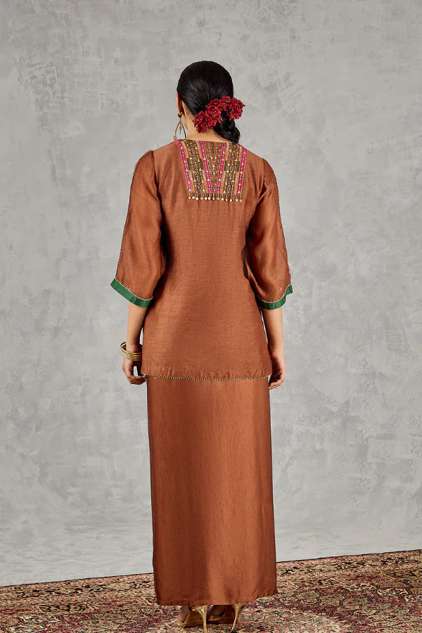 Brown Short Kurta Set