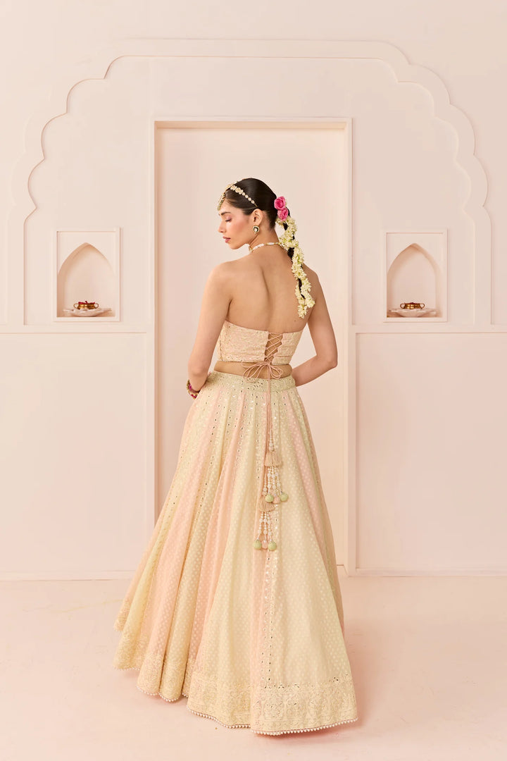 Umaiza - Carnation Pink Lehenga With Blouse And Dupatta