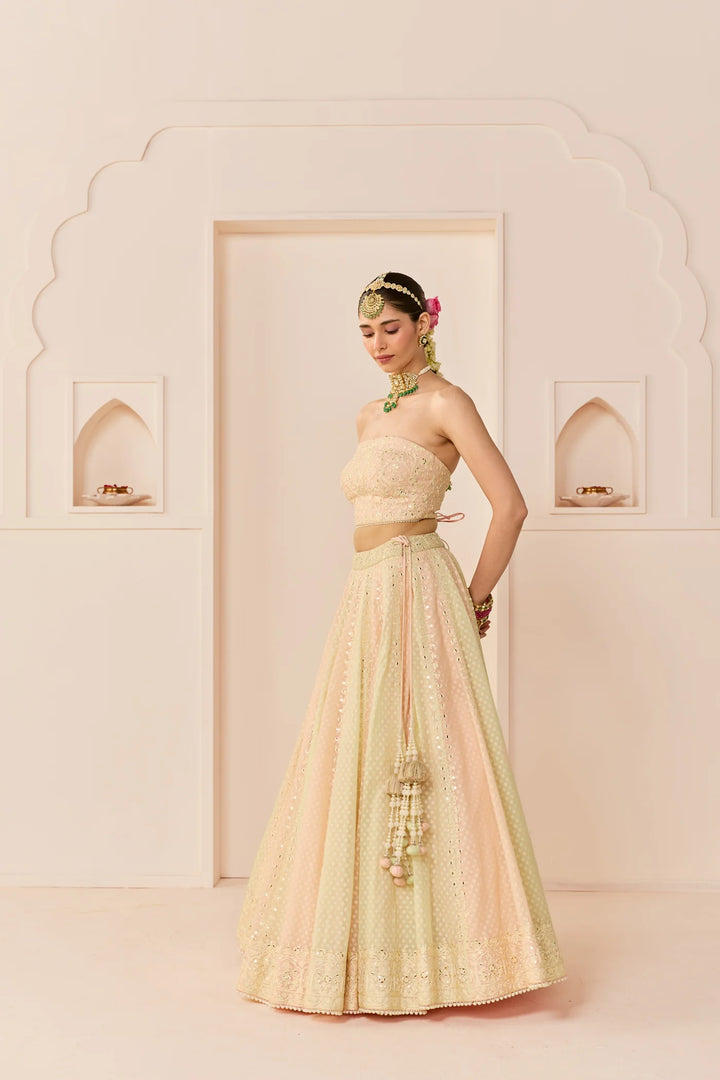 Umaiza - Carnation Pink Lehenga With Blouse And Dupatta
