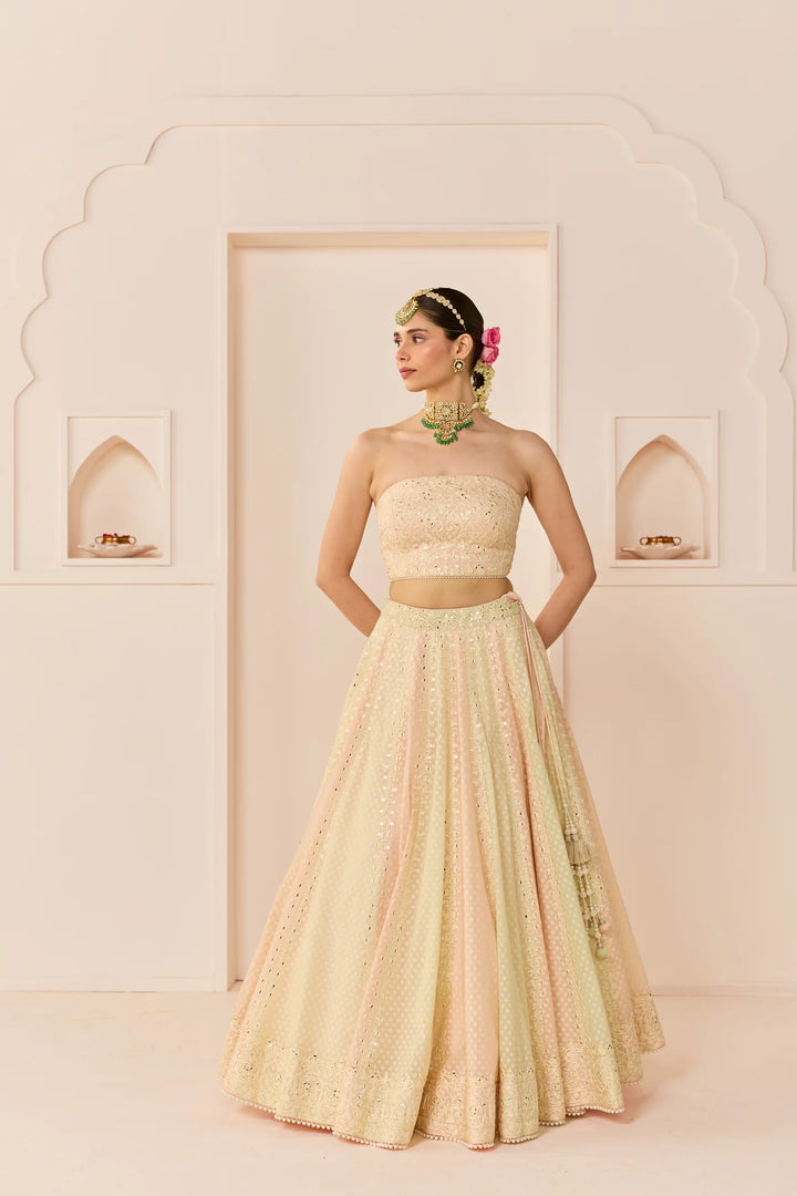 Umaiza - Carnation Pink Lehenga With Blouse And Dupatta
