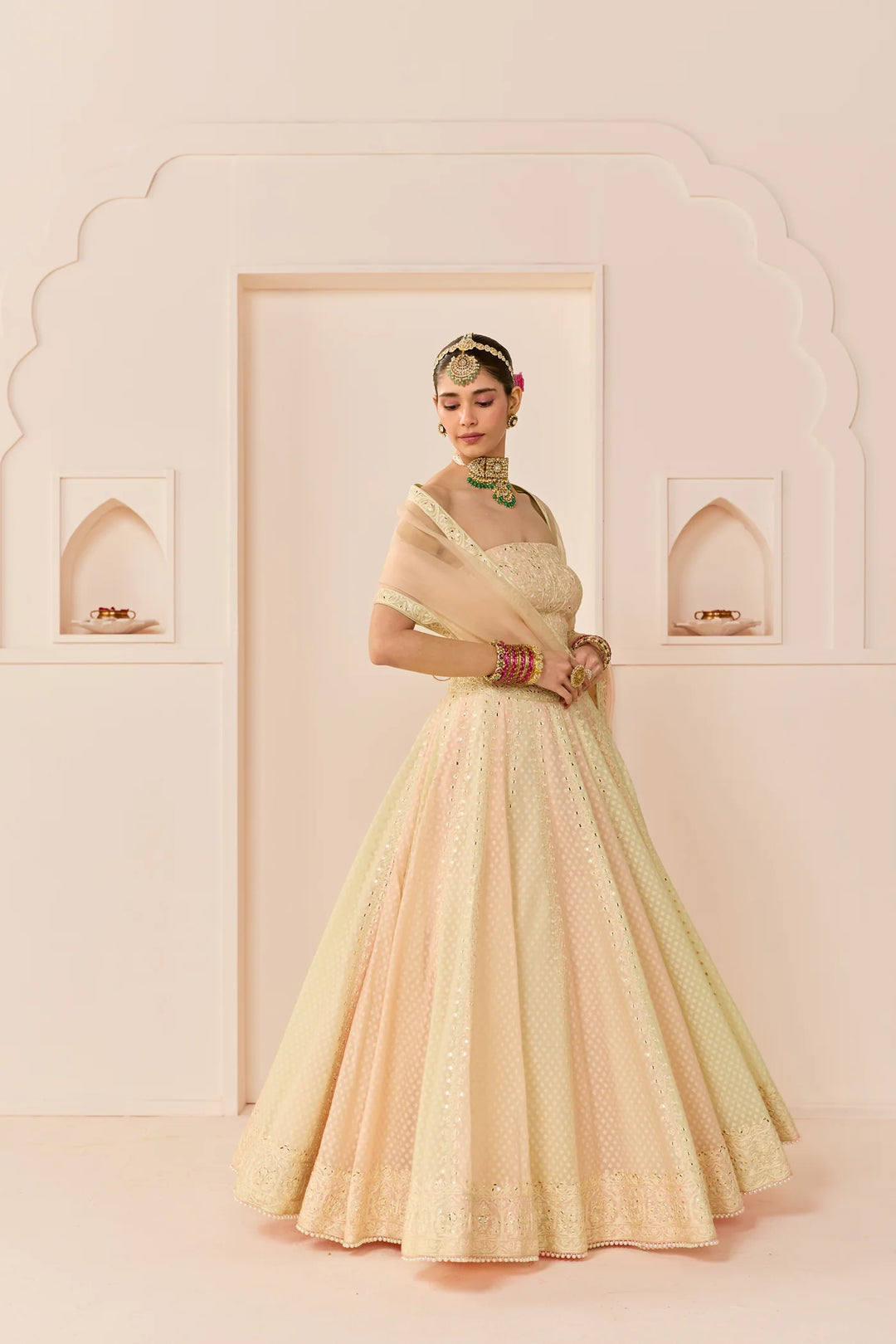 Umaiza - Carnation Pink Lehenga With Blouse And Dupatta